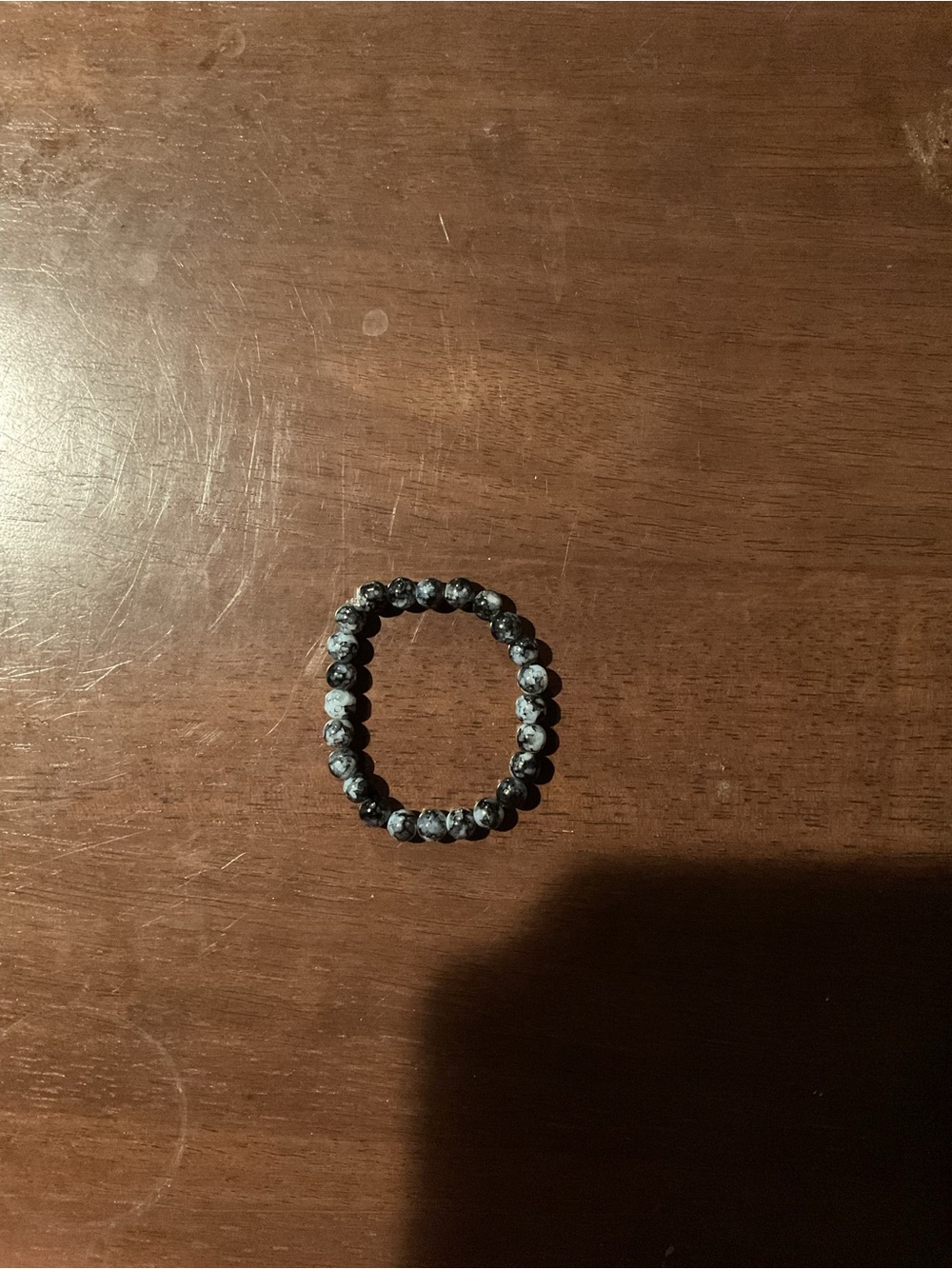 Speckled Black & White Beaded Bracelet